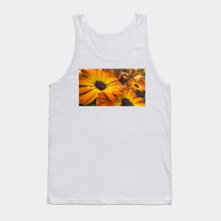 Orange Daisies With Water Drops Tank Top